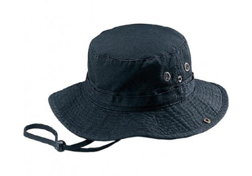 Solid Twill Washed Hunting Bucket Hats with Self Fabric Chin Cord
