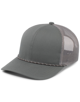 Wholesale Pacific Headwear - Snapback Trucker Hat | Structured, 6-panel, Mid Profile, Mesh, Rope - 104BR | Wholesale Blank Hats