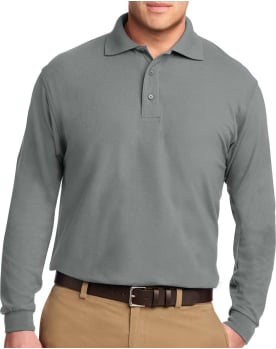 Custom Port Authority Silk Touch Long Sleeve Polo Wholesale - K500LS