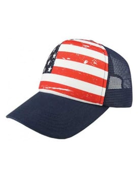 USA Flag Print Foam Front Trucker Hats Image 2