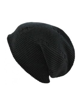 Knit Distressed Slouchy Beanies Image 1