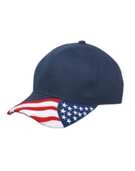 USA Flag Bill Brushed Cotton Twill Hats Image 2