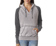 Women's Embroidered J America Hoodie - Zen Contrast Pullover Sweatshirt