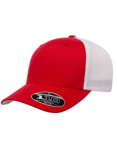 Flexfit Yupoong 110 Two Tone Flexfit® Tech Mesh Snapback Hats Red/White OSFM