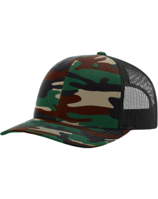Richardson 112 Camo Printed Hats-OSFM-Green Camo/Black