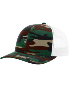 Richardson 112 Camo Printed Hats-OSFM-Green Camo/White