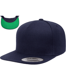 Flexfit Yupoong Premium 5-Panel Snapback Hats Navy OSFM