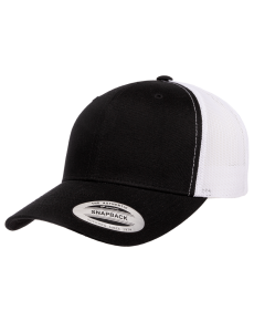Flexfit Yupoong YP Classics Retro Two Tone Trucker Snapback Hats Black/White OSFM