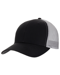 Mid Profile Cotton Blend Mesh Back Hats Black/Grey OSFM