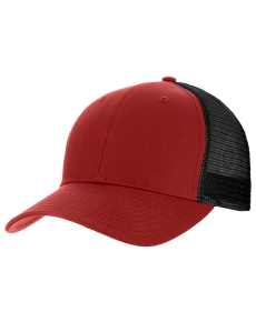 Mid Profile Cotton Blend Mesh Back Hats Red/Black OSFM