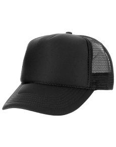 Polyester Mesh Back Trucker Hats Black OSFM