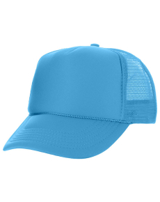 Polyester Mesh Back Trucker Hats Columbia Blue OSFM