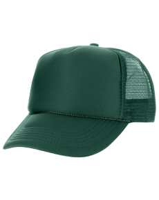 Polyester Mesh Back Trucker Hats Dark Green OSFM