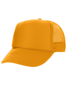 Polyester Mesh Back Trucker Hats Gold OSFM