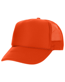 Polyester Mesh Back Trucker Hats Orange OSFM