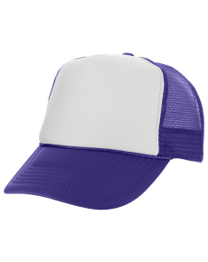 Two Tone Polyester Mesh Back Trucker Hats Purple/White OSFM