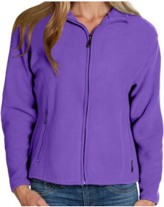 Ladies Unlined Fleece Full Zip Jackets-Purple-S