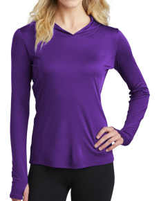 Sport-Tek  Ladies PosiCharge  Competitor  Hooded Pullover. LST358 Purple XS