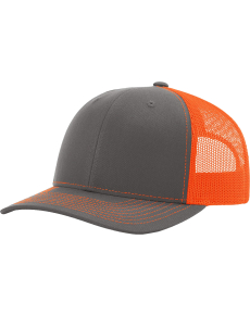 Richardson 112 Two-Color Split Hats -OSFM-Charcoal/Neon Orange