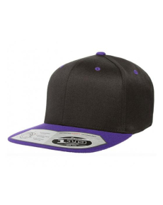 Flexfit Yupoong One Ten Two Tone Snapback Hats Black/Purple OSFM