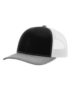 Richardson 112 Three-Color Tri Tone Hats-OSFM-Black/White/Heather Grey