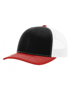Richardson 112 Three-Color Tri Tone Hats-OSFM-Black/White/Red