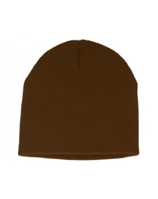Deluxe 8" Acrylic Fine Knit Beanies Brown OSFM
