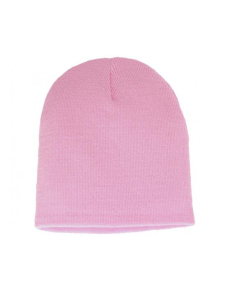 Deluxe 8" Acrylic Fine Knit Beanies Pink OSFM