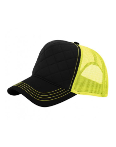 Fashion Quilted Foam Front and Neon Mesh Trucker Hats