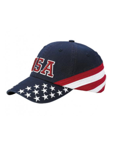 Unstructured Low Profile Cotton Twill Washed USA Flag 6-Panel Hats