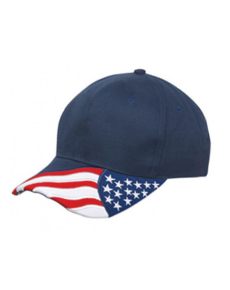 USA Flag Bill Brushed Cotton Twill Hats