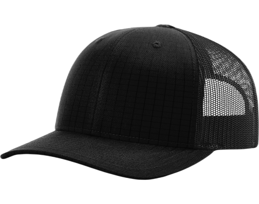 Richardson 112 Mid Pro Tactical Trucker Hats-Black-OSFM Image 0